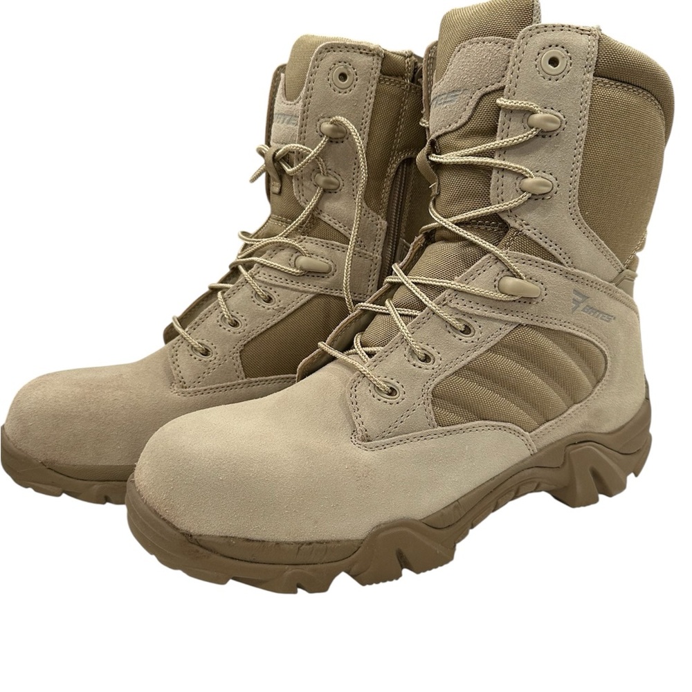 NWT Bates Tan Lace-Up Combat Boots